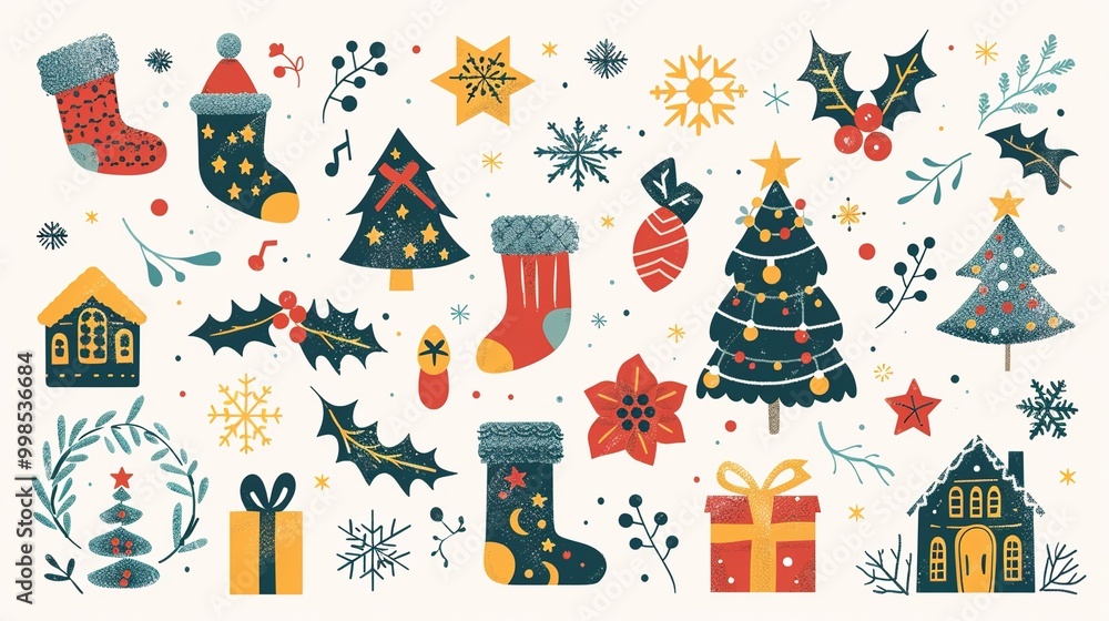 Festive Fusion: A Hand-Drawn Collection of Charming Christmas Elements for a Magical Holiday Celebration Festive Fusion: A Hand-Drawn Collection of Charming Christmas Elements for a Magical Holiday Celebration