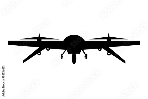 A modern drone silhouette vector,icon illustration on white background.