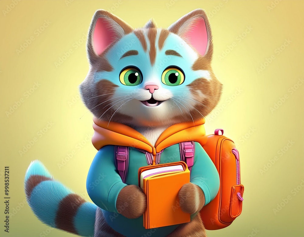 cute cat holding book logo cute cat holding book logo