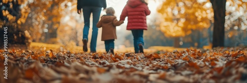 Family Walk in Autumn Park photo