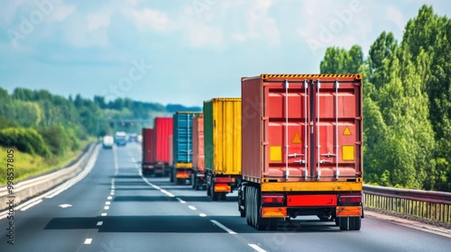 Container transport vehicles on highways, with emphasis on safety 