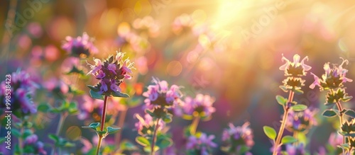 Fragrant Flowers Of Oregano In A Meadow On A Summer Day Colorful Floral Background