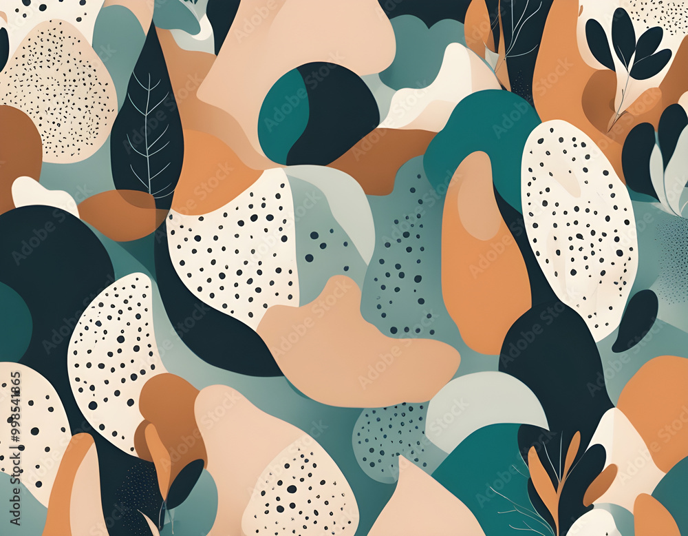 Abstract Organic Shapes Seamless Pattern background Abstract Organic Shapes Seamless Pattern background