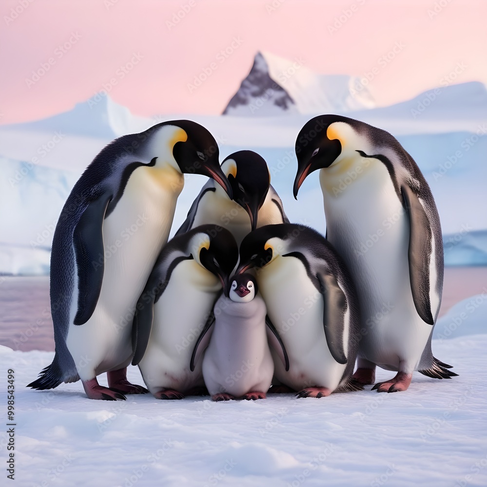 Obraz premium two penguins on the rocks