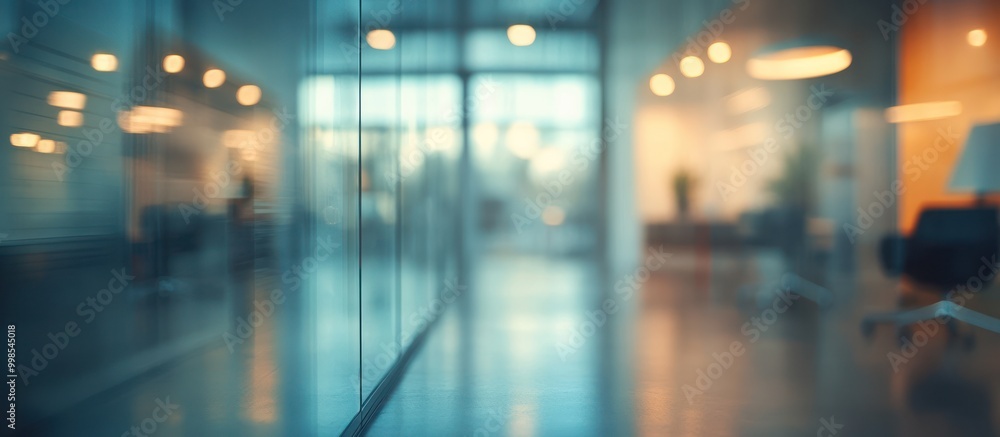 Abstract blur of modern office interior with glass walls, bright lighting and furniture. Abstract blur of modern office interior with glass walls, bright lighting and furniture.