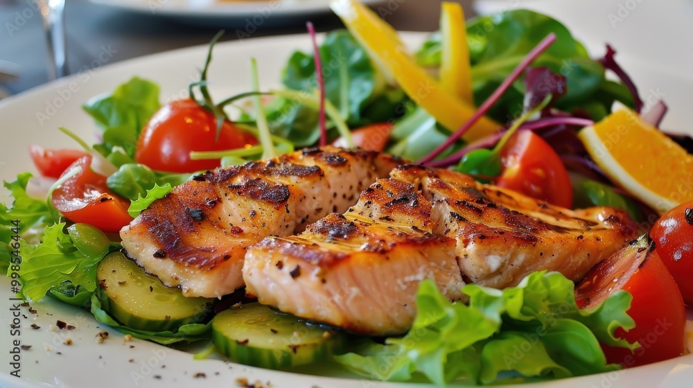 Healthy Grilled Salmon with Fresh Veggies Healthy Grilled Salmon with Fresh Veggies