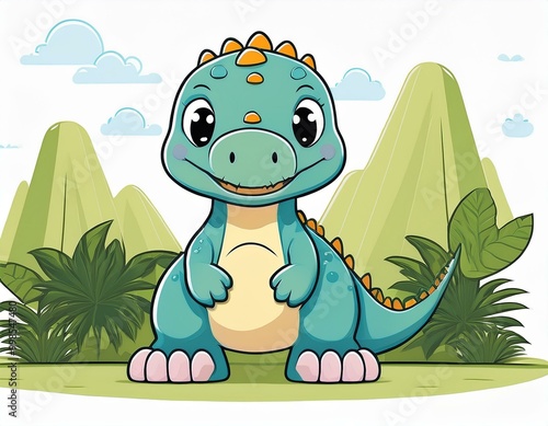 cute dino cartoon vector