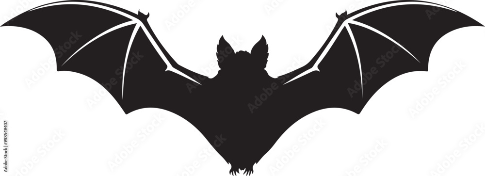 A bat in flight with wide wings vector image A bat in flight with wide wings vector image
