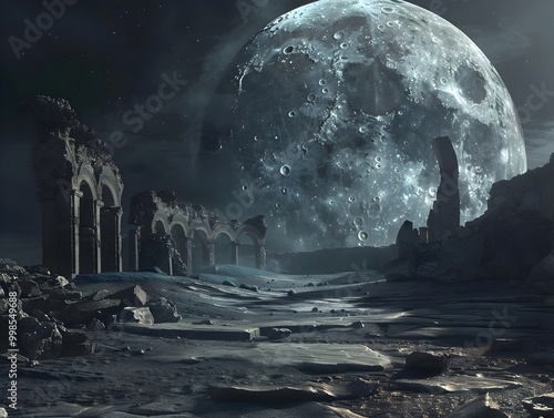 Mysterious Lunar Ruins A Lost Civilization s Haunting Remains on the Desolate Moon photo