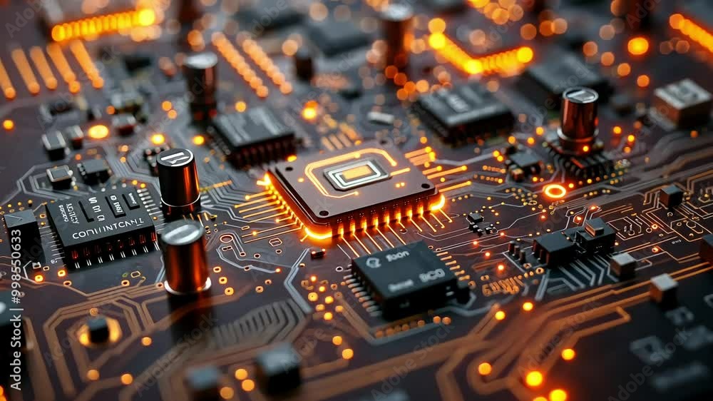 Close-up of a CPU on a Motherboard Close-up of a CPU on a Motherboard