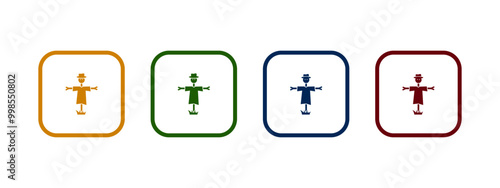 scarecrow icon vector illustration. scarecrow icon in different color design.