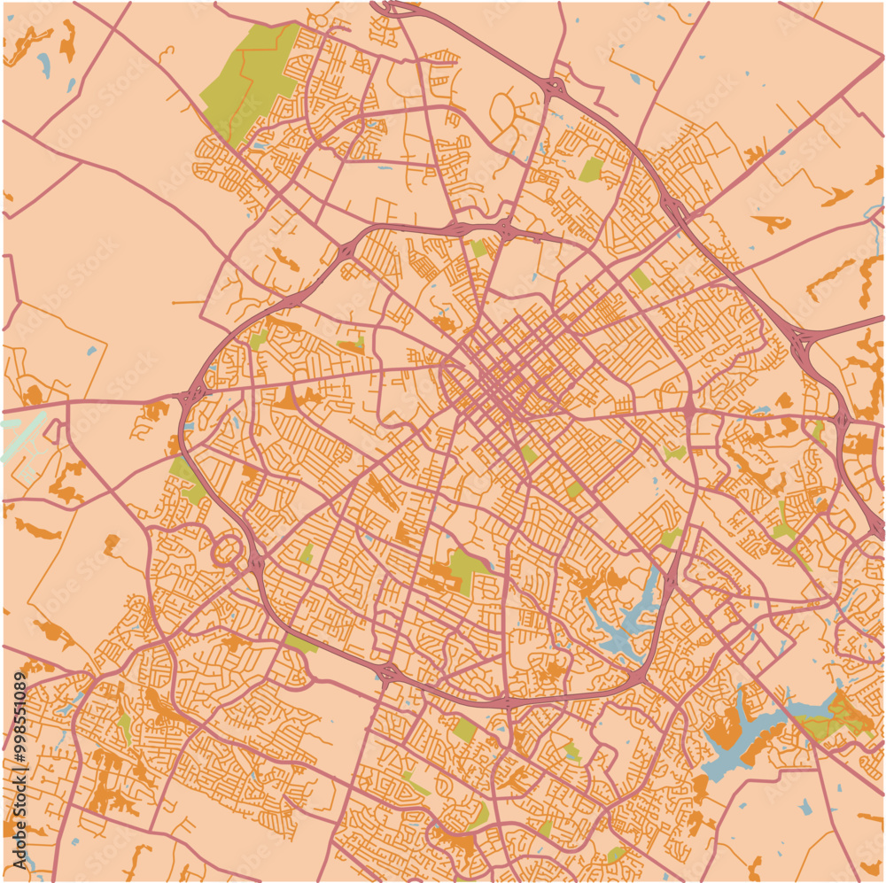 Fototapeta premium Map of Lexington in Kentucky in a sandy theme. Contains layered vector with roads water, parks, etc.