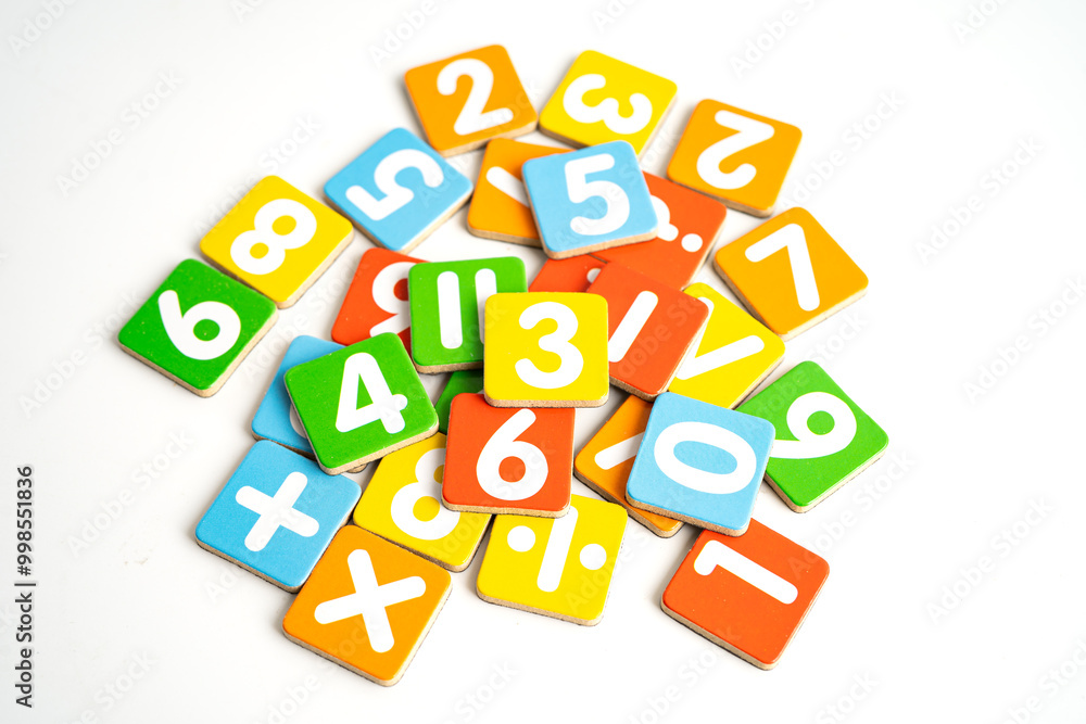 Math number isolated on white background with clipping path, mathematics learning course. Math number isolated on white background with clipping path, mathematics learning course.