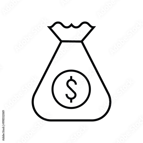Money Bag icon vector, Doller bag icon