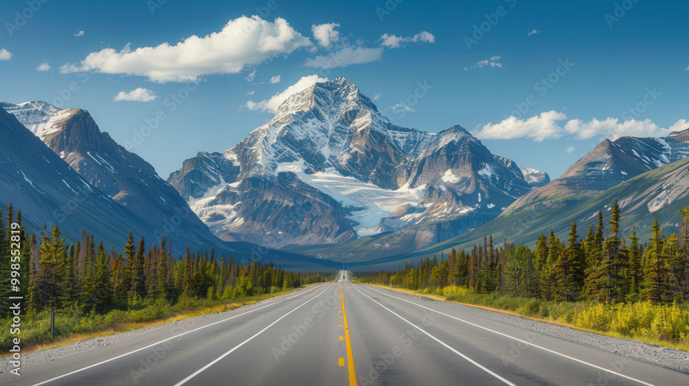 Majestic Highway with Dramatic Mountain Peaks, a breathtaking landscape showcasing towering mountains and an expansive road inviting adventure and exploration. Majestic Highway with Dramatic Mountain Peaks, a breathtaking landscape showcasing towering mountains and an expansive road inviting adventure and exploration.