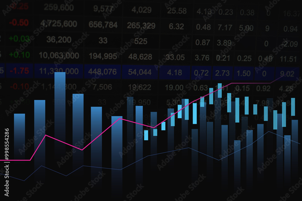 Stock investment trading market with graph. Stock investment trading market with graph.