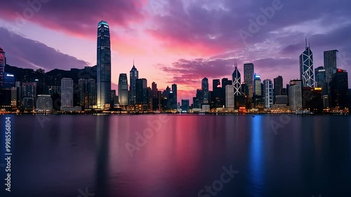 Wallpaper Mural Hong Kong Skyline Sunset Torontodigital.ca