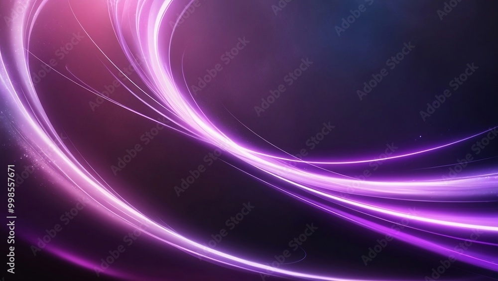 Naklejka premium White light trails Flowing In Purple abstract background