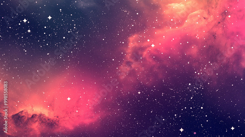 An abstract background featuring an oil painting of a galaxy and stars. Oil painting, Night, Galaxy