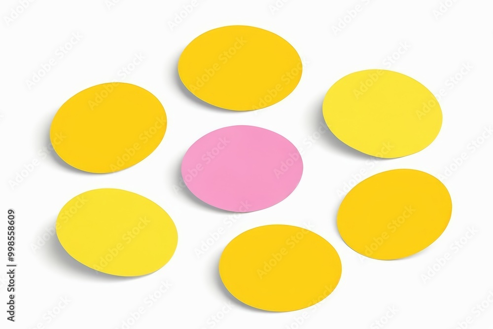 arafed image of a circle of yellow and pink circles arafed image of a circle of yellow and pink circles
