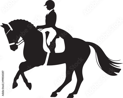 Horse rider silhouette vector image