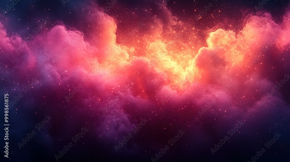 Fototapeta premium Abstract Cosmic Cloudscape with a Starry Background