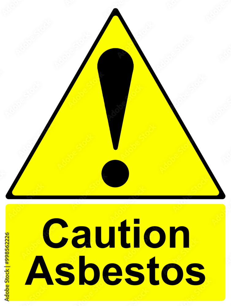 Caution asbestos sign