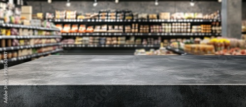 Empty Countertop in a Grocery Store