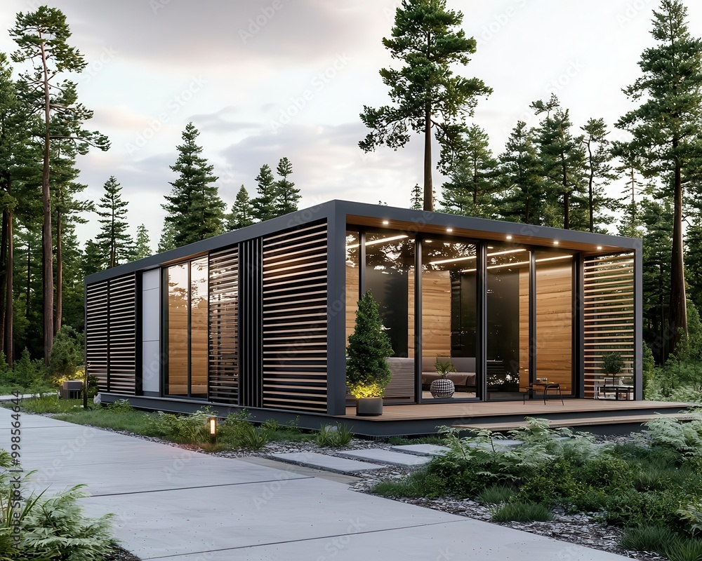 Modular energy storage units in a forest setting, providing renewable ...