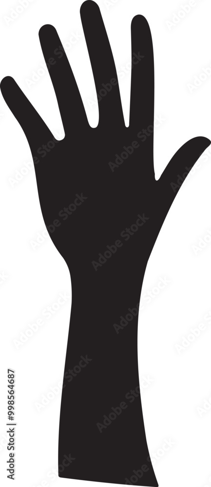 Obraz premium Black and White Reaching Hand Silhouette - Minimalist Design