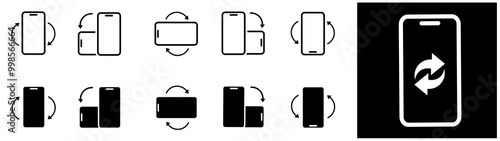 Rotate smartphone icon. Turn your mobile phone. Device rotation symbol. Rotate phone icon set vector illustration for web site or mobile app. Vector illustration