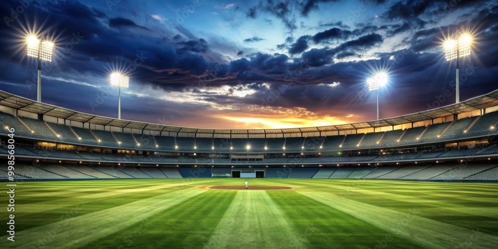 Cricket stadium with illuminated field at night, cricket, stadium, night, sports, field, lights, illumination Cricket stadium with illuminated field at night, cricket, stadium, night, sports, field, lights, illumination