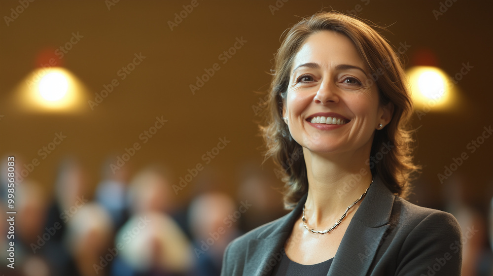 Obraz premium Portrait of a senior woman, a successful female CEO and keynote speaker.