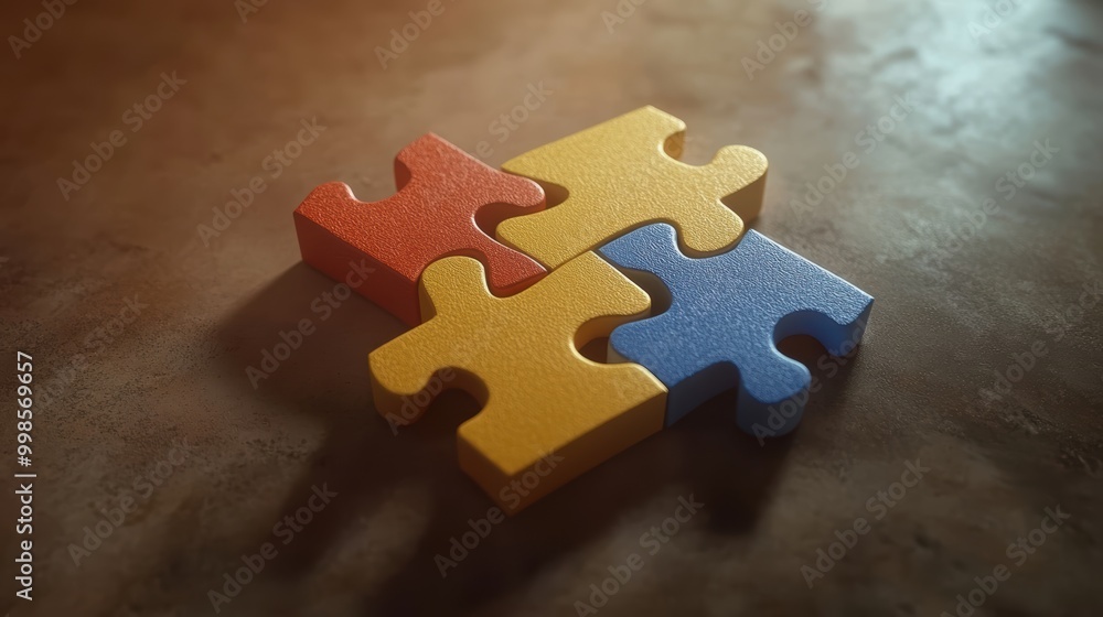 Fototapeta premium Puzzle. Business strategy, success solution, jigsaw games symbol. Idea metaphor. Creative idea, connection, challenge, partnership, teamwork, match