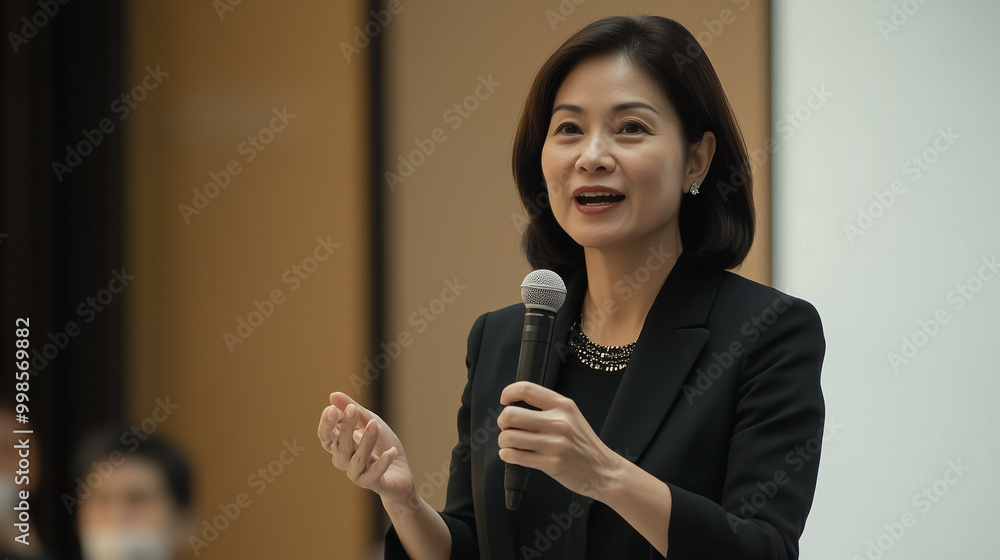 Portrait of a senior woman, a successful senior female CEO, Asian, Keynote speaker. Portrait of a senior woman, a successful senior female CEO, Asian, Keynote speaker.