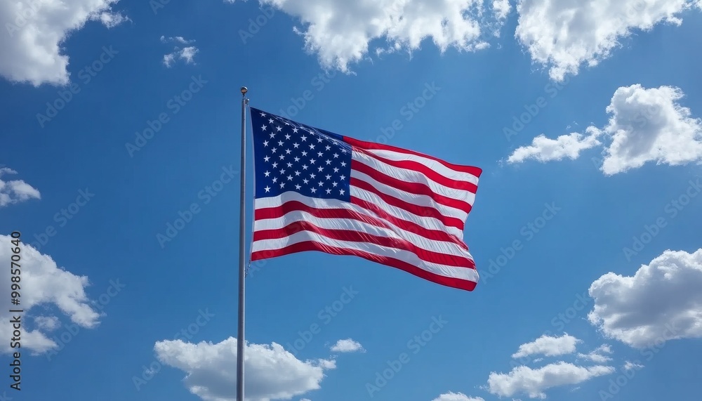 Fototapeta premium American Flag. US Flag. Flying American Flag. Soaring American Flag. American Pride.