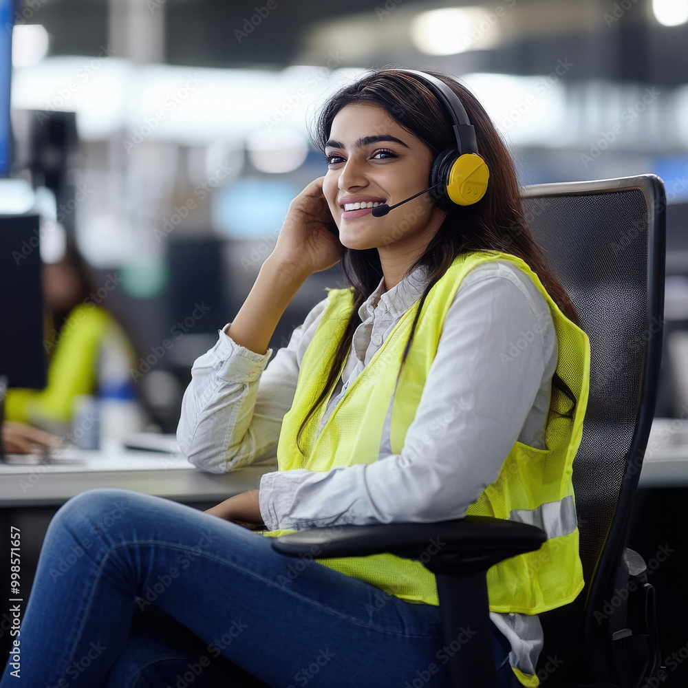 smiling indian female computer operator smiling indian female computer operator