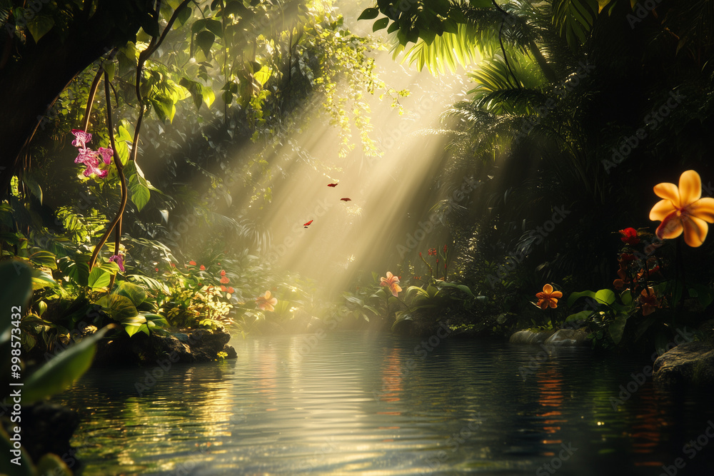 Serenity by the River in a Tropical Paradise Serenity by the River in a Tropical Paradise