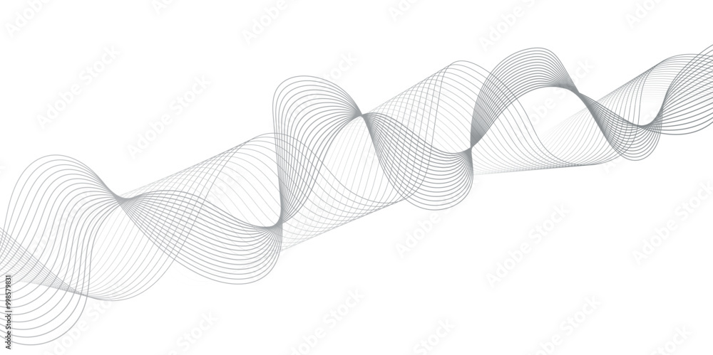 Abstract wave blend lines on transparent background. Design for banner, wallpaper, background and many more. Undulate Grey Wave Swirl, frequency sound wave, twisted curve lines with blend effect.
Abstract wave blend lines on transparent background. Design for banner, wallpaper, background and many more. Undulate Grey Wave Swirl, frequency sound wave, twisted curve lines with blend effect.