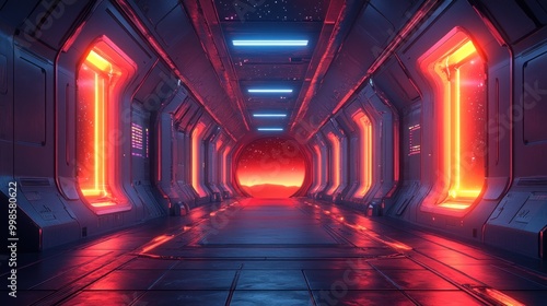 Futuristic Spaceship Corridor