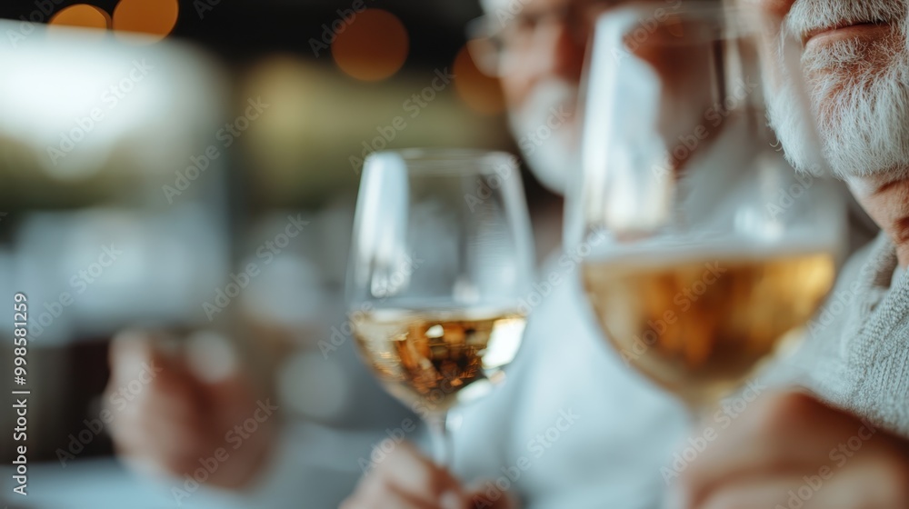 An image depicting an elderly couple in a joyful moment of celebration as they clink their wine glasses together, representing companionship, happiness, and a well-lived life. An image depicting an elderly couple in a joyful moment of celebration as they clink their wine glasses together, representing companionship, happiness, and a well-lived life.