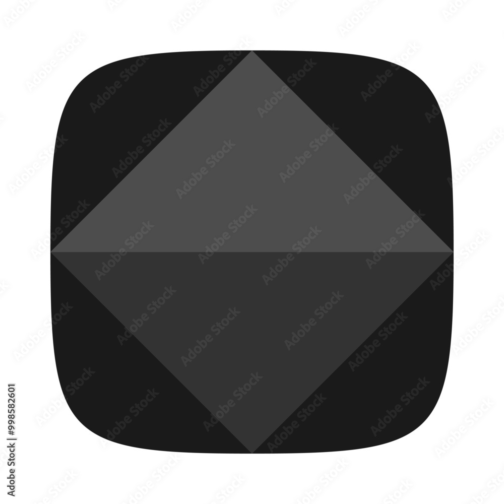 Triangulated Squircle Shape Black Grey Icon Triangulated Squircle Shape Black Grey Icon