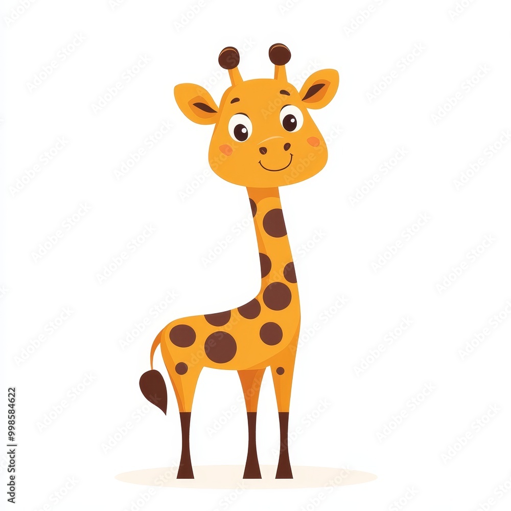 Cute Giraffe Standing on Two Legs with Big Head Cute Giraffe Standing on Two Legs with Big Head