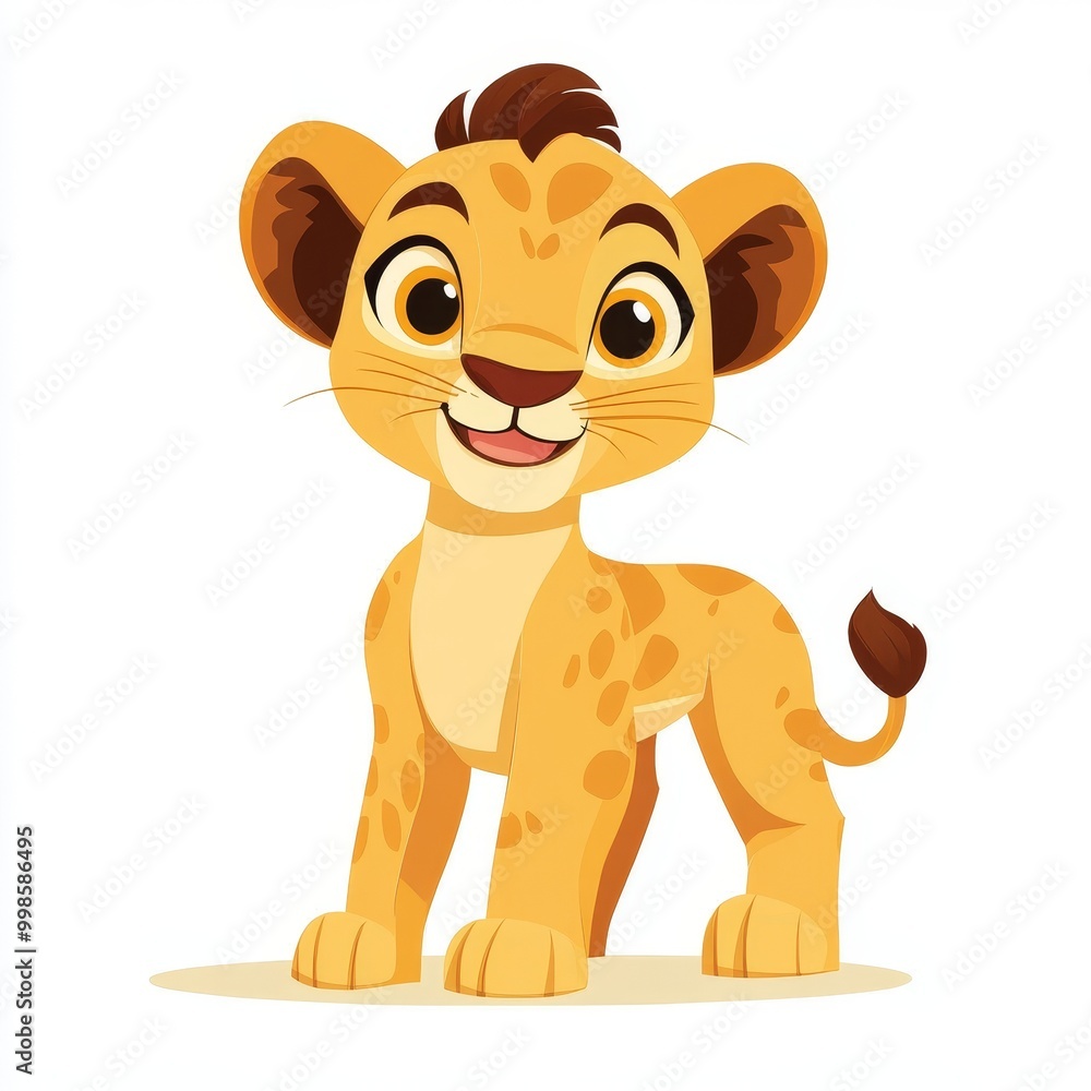 Playful Lion Cub Standing on Two Legs Playful Lion Cub Standing on Two Legs
