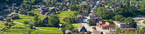 白川郷の美しいパノラマ風景