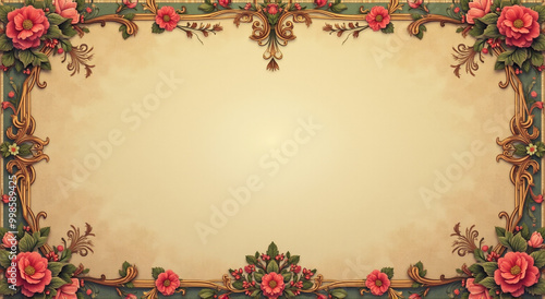 frame with roses