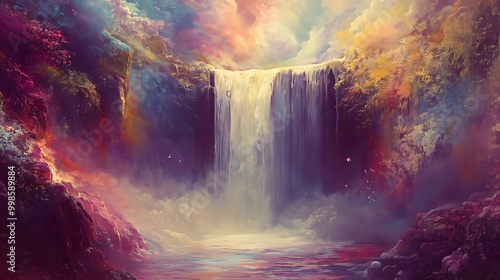 Wallpaper Mural Serene Waterfall Amidst Vibrant Nature Torontodigital.ca