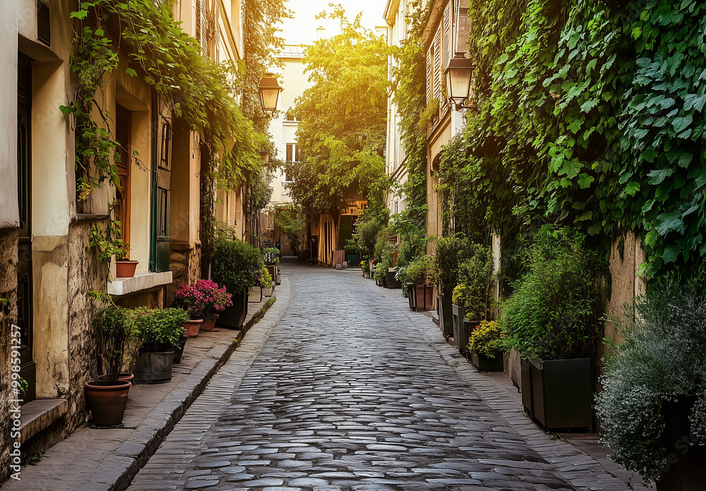 Obraz premium Cozy street in Paris, France