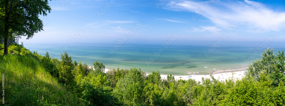 panoramic view on Baltic sea in Jastrzebia Gora in Poland