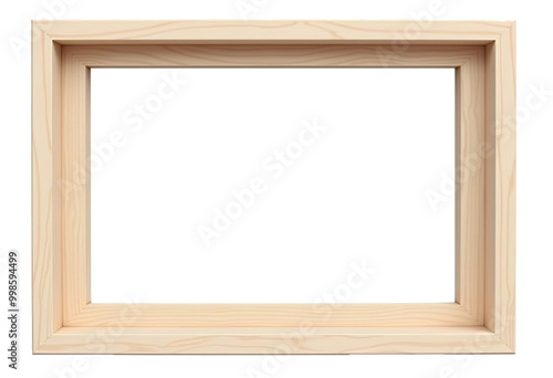 Wooden Window Frame Isolated on Transparent Background